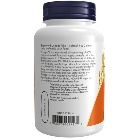 Now Foods Borage Oil 1000 mg 120 kapslí