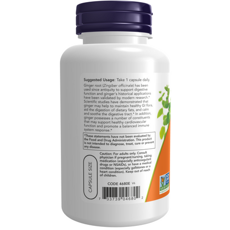 Now Foods Ginger Root 550 mg 100 veg kapslí