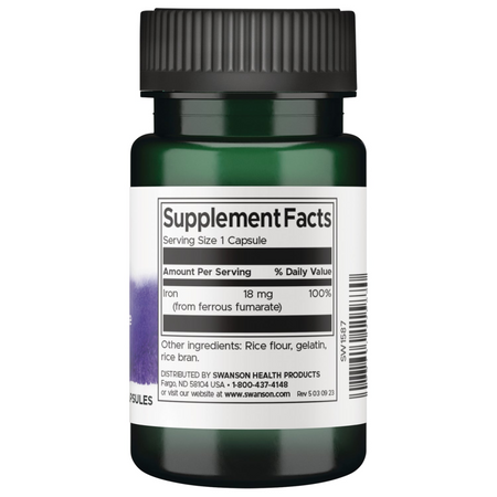 Swanson Fumarát Železnatý 18 mg 60 kapslí