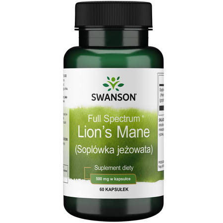 Swanson Full Spectrum Lion’s Mane Mushroom 500 mg 60 kapslí
