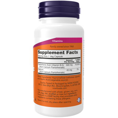 Now Foods Pantothenic Acid 500 mg 100 kapslí