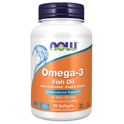 Now Foods Omega-3 Molecularly Distilled Enteric Coated 90 kapslí