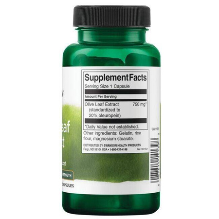 Swanson Olivové List (Olive Leaf) Extract 750 mg 60 kapslí