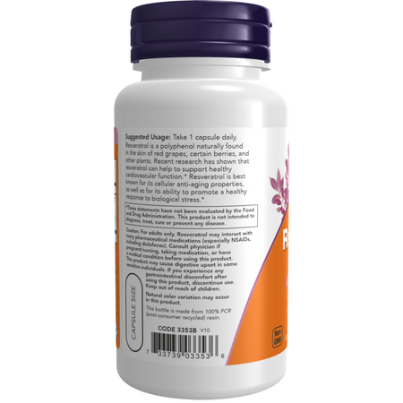 Now Foods Resveratrol 200 mg 60 kapslí