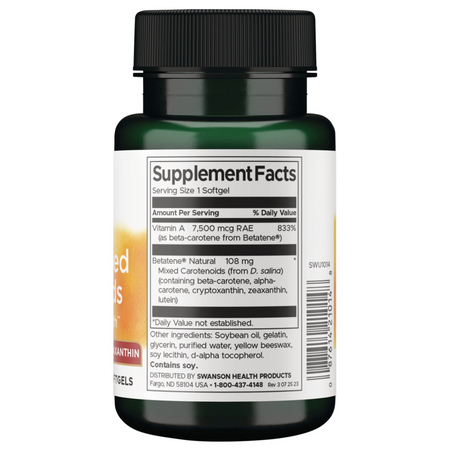 Swanson Betatene Natural Mixed Carotenoids 60 softgels