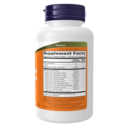 Now Foods Acid Relief with Enzymes 60 žvýkací tablety