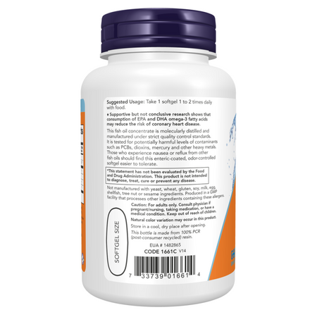 Now Foods Ultra Omega-3 Fish Oil (Bovine Gelatin) 180 kapslí