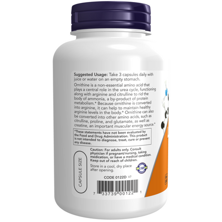 Now Foods L-Ornithine 500 mg 120 veg kapslí