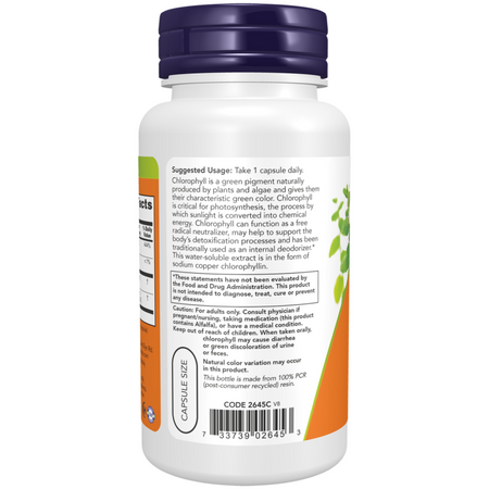 Now Foods Chlorofyl 100 mg 90 veg kapslí