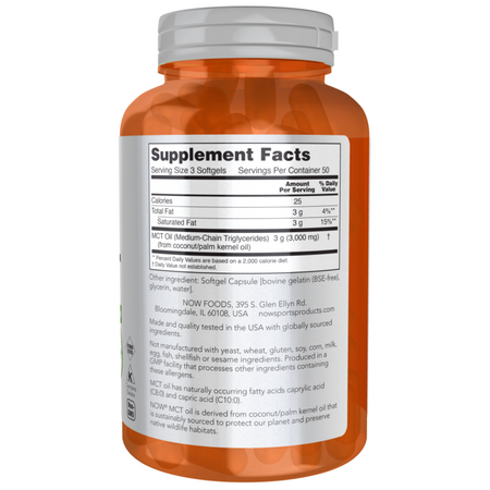 Now Foods MCT Oil 1000 mg 150 kapslí