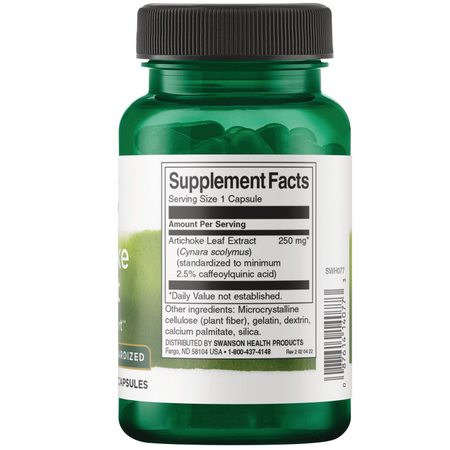 Swanson Artyčok (Artichoke) Extract 250 mg 60 kapslí