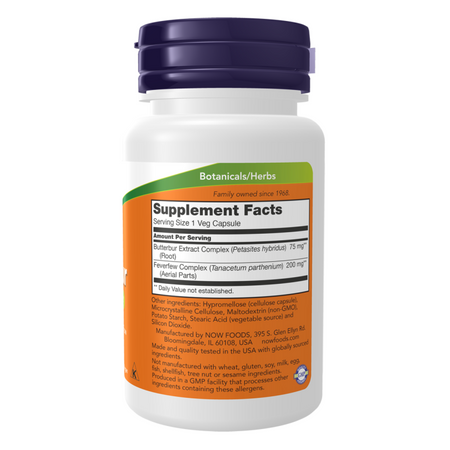 Now Foods Butterbur 75 mg 60 kapslí