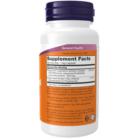 Now Foods Resveratrol 200 mg 60 kapslí