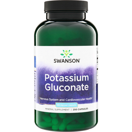 Swanson Glukonát Draselný 99 mg 250 kapslí