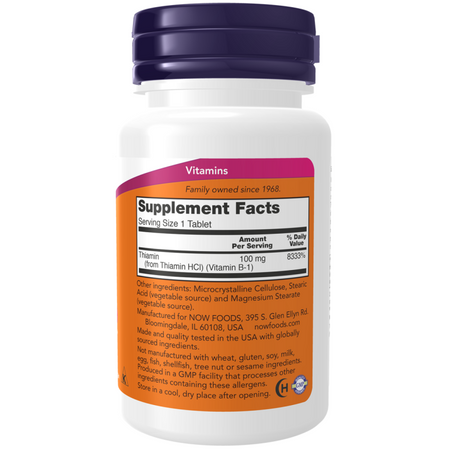 Now Foods Vitamín B1 (Thiamin) 100 mg 100 tablet