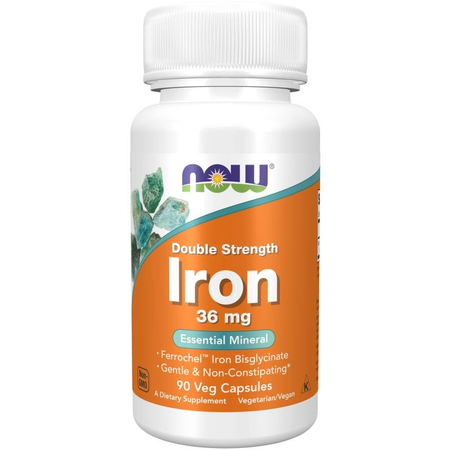 Now Foods Iron 36 mg Double Strength 90 kapslí
