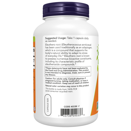 Now Foods Eleuthero 500 mg 250 kapslí