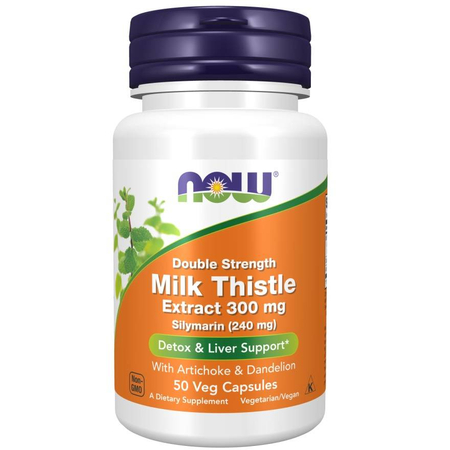 Now Foods Milk Thistle Extract, Double Strength 300 mg 50 kapslí