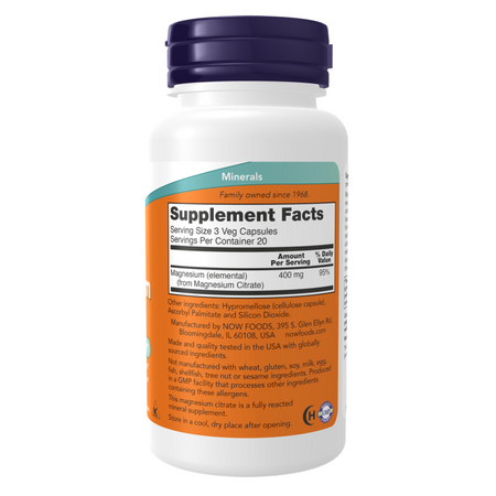 Now Foods Magnesium Citrate 60 veg kapslí