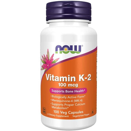 Now Foods Vitamín K2 100 mcg + Vojtěška 250 mg 100 veg kapslí