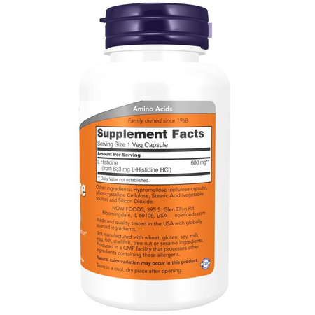 Now Foods L-Histidine 600 mg 60 kapslí