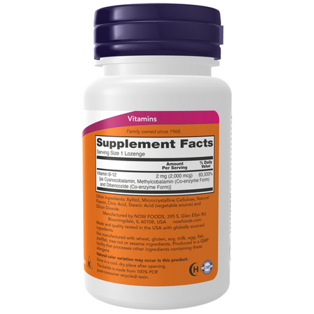Now Foods Vitamín B12 2000 mcg 100 tablet