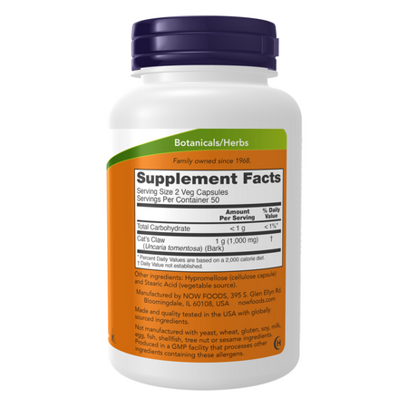 Now Foods Cat's Claw 500 mg 100 kapslí