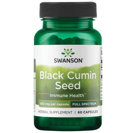 Swanson Černý Kmín (Black Cumin) 400 mg 60 kapslí