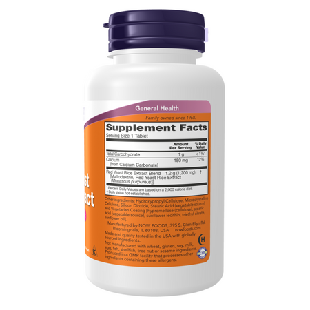 Now Foods Červená Rýže (Red Yeast Rice) 1200 mg 60 tablet