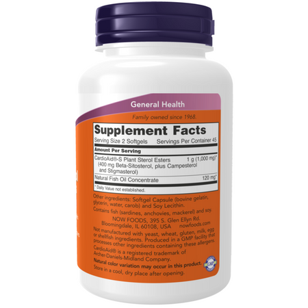 Now Foods Beta-Sitosterol Plant Sterols 180 kapslí