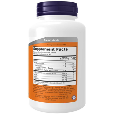 Now Foods GABA Orange Flavor Chewable 90 tablet