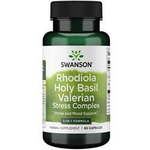 Swanson Rhodiola, Holy Basil a Valerian Stress Complex 60 kapslí