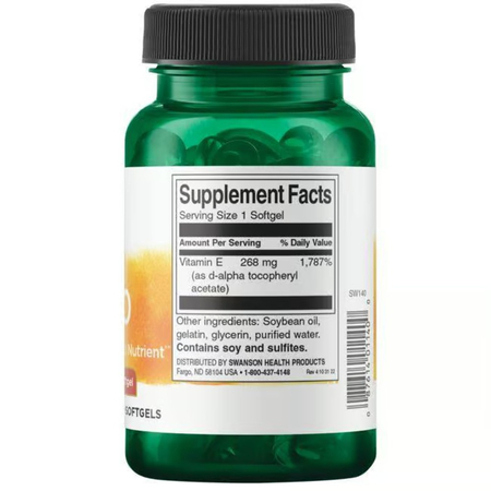Swanson Natural Vitamín E-400 100 kapslí