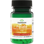 Swanson Kyselina Listová Quatrefolic 800 mcg 30 kapslí