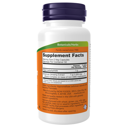 Now Foods American Ginseng Extract 100 kapslí