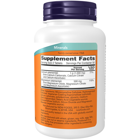 Now Foods Vápník a Magnézium 100 tablet