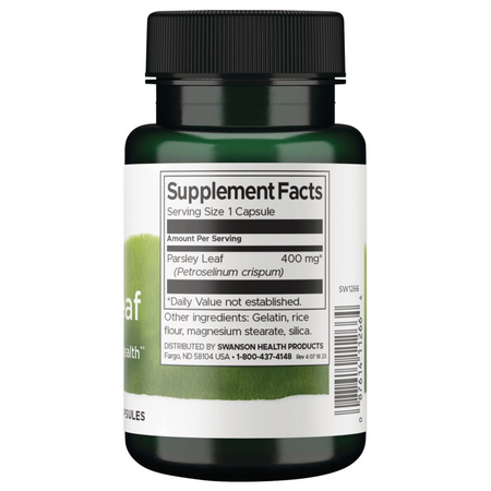 Swanson List Petržele (Parsley Leaf) 400 mg 60 kapslí