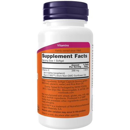 Now Foods Vitamin E-400 (Sun-E) 120 kapslí