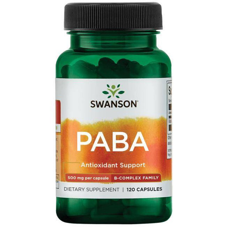 Swanson PABA (Kyselina P-aminobenzoová) 500 mg 120 kapslí