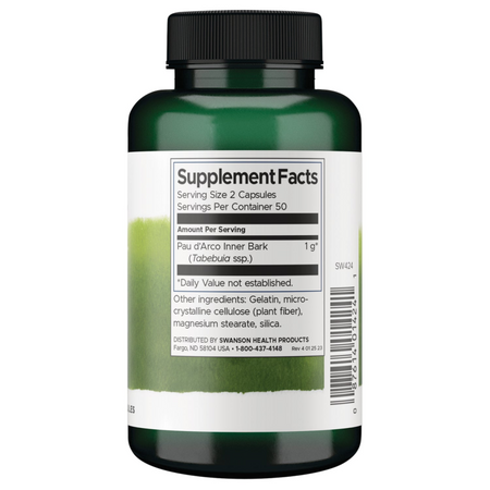 Swanson Pau d'Arco 500 mg 100 kapslí