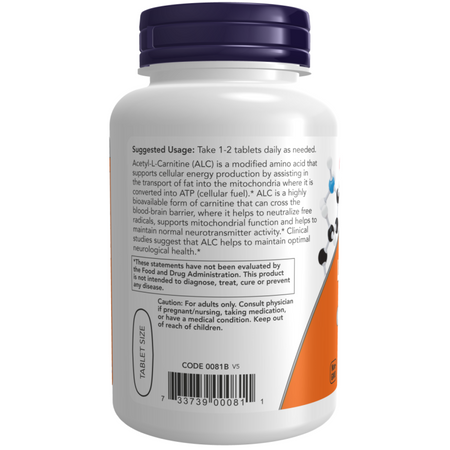 Now Foods Acetyl-L-Carnitine 750 mg 90 tablet