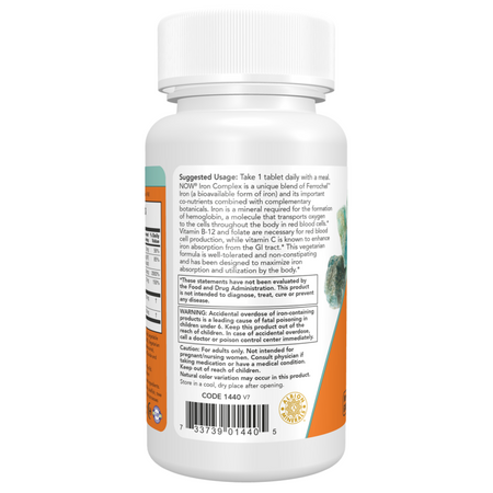 Now Foods Iron Complex Vegetarian 100 tablet