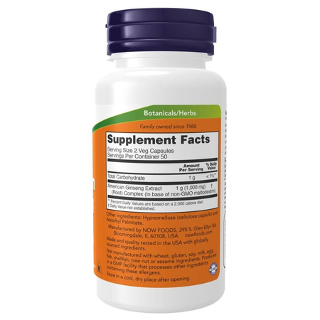 Now Foods American Ginseng Extract 100 kapslí