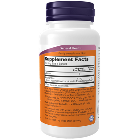 Now Foods Astaxanthin 4 mg 90 kapslí