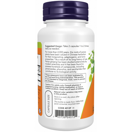 Now Foods Panax Ginseng 500 mg 100 kapslí