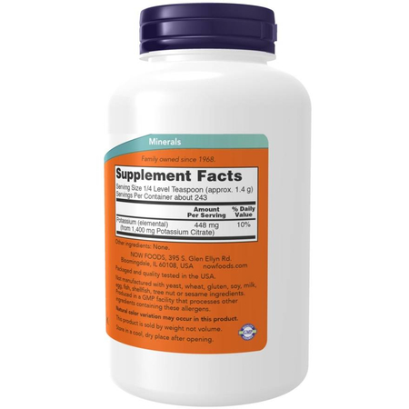 Now Foods Potassium Citrat Pudr 340 g