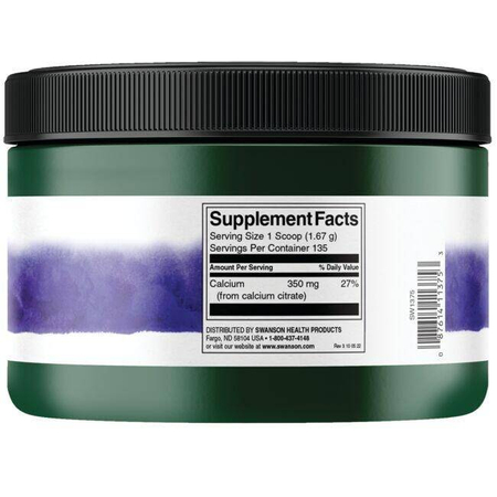 Swanson Citrát Vápenatý 100% Pudr 227 g