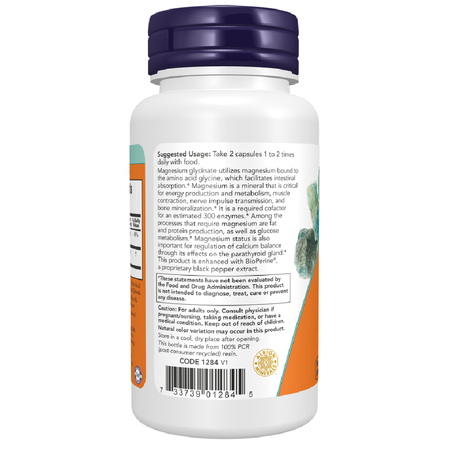 Now Foods Magnesium Glycinate a BioPerine 60 veg kapslí