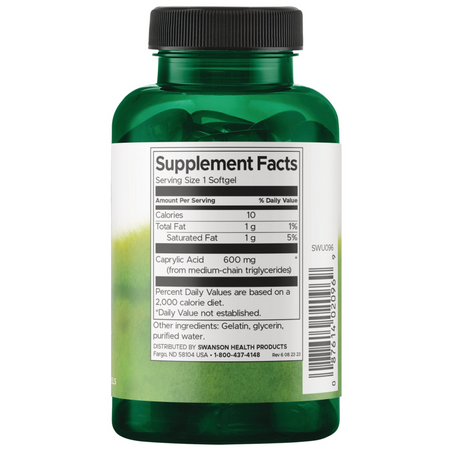 Swanson Kyselina Kaprylová 600 mg 60 kapslí