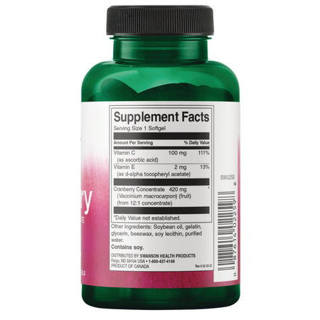 Swanson Brusinka (Cranberry Whole Fruit) Extract 420 mg 60 kapslí